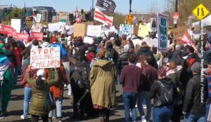 Milhares de pessoas protestam contra presidente Trump nos Estados Unidos
