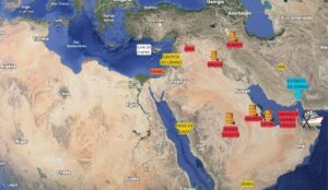 zona de conflito da guerra no Oriente Médio