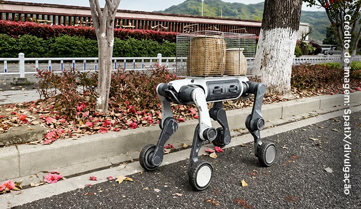 Cão-robô ajuda em colheita de chá na China
