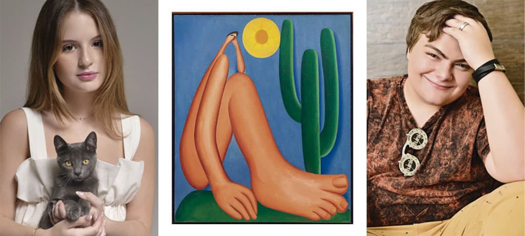 Sophia Valverde e Konstantino admiram Tarsila do Amaral