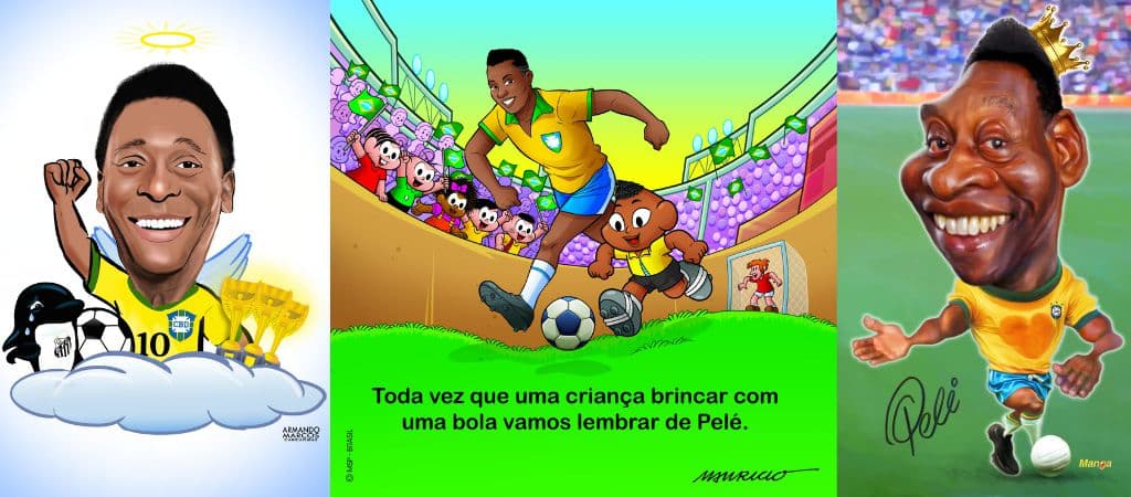 Cartunistas fazem homenagens ao Pelé