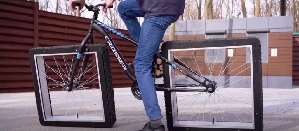 Bicicleta de rodas quadradas