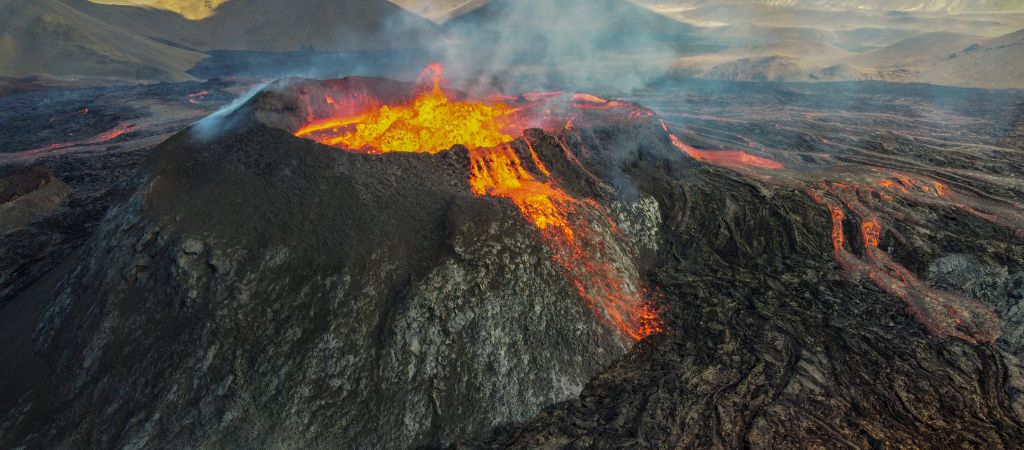 Vulcão em erupção na Islândia