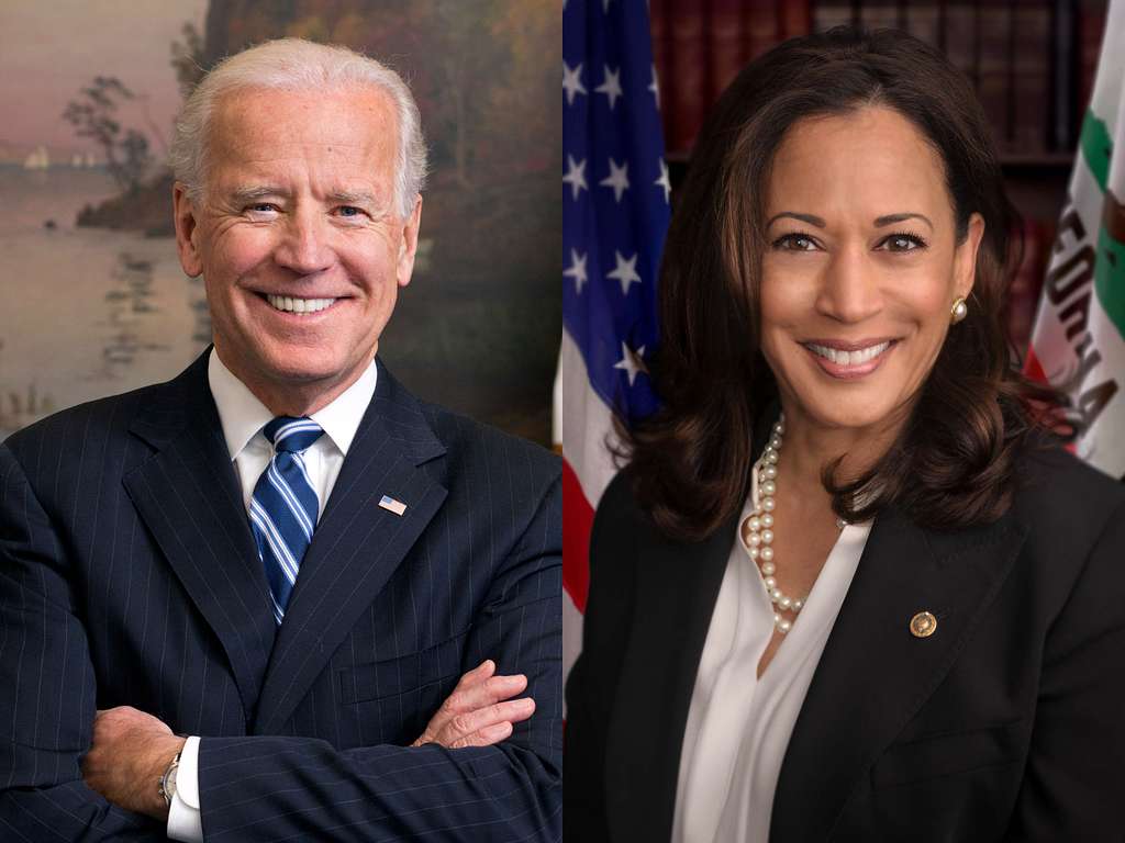 Joe Biden ao lado de Kamala harris