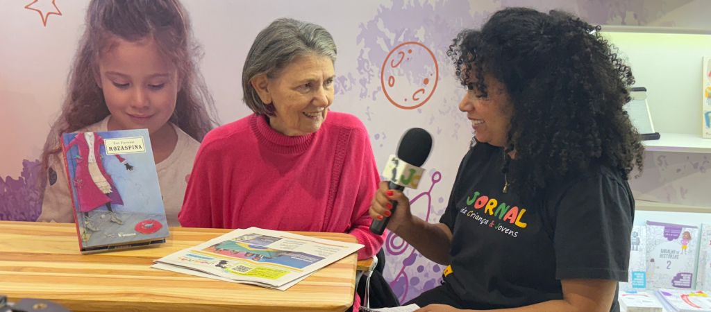 Eva Furnari em entrevista com a repórter Thalyta Andrâde para o JC, Jornal da Criança e Jovens