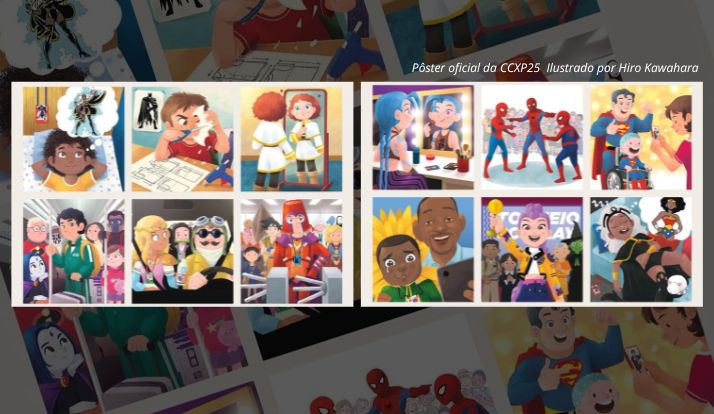 Pôster oficial da CCXP25 Ilustrado por Hiro Kawahar