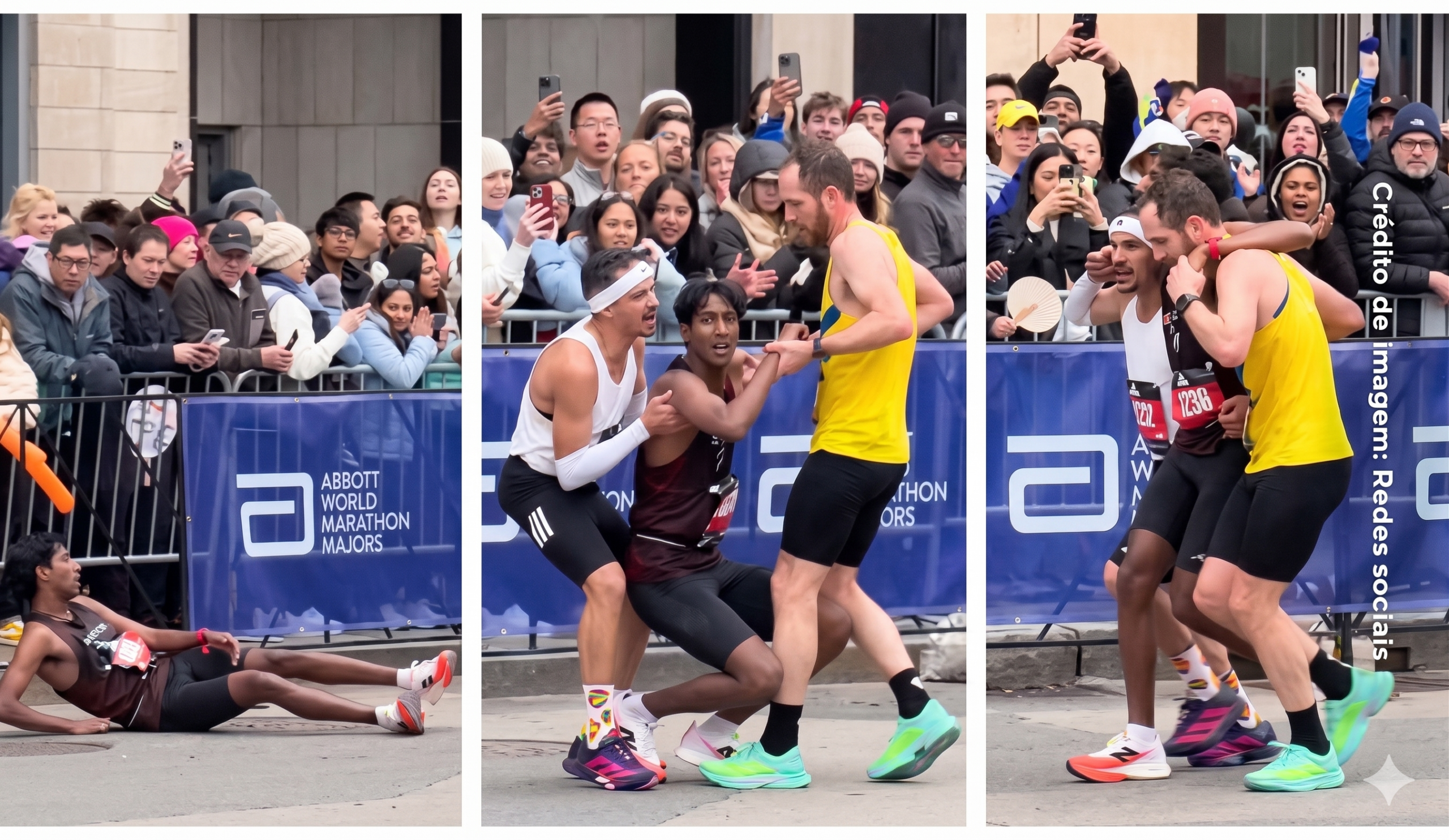 Brasileiro vira herói mundial ao ajudar corredor em maratona
