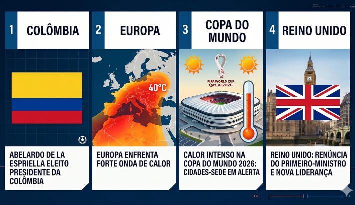 GIRO PELO MUNDO EM JUNHO DE 2026